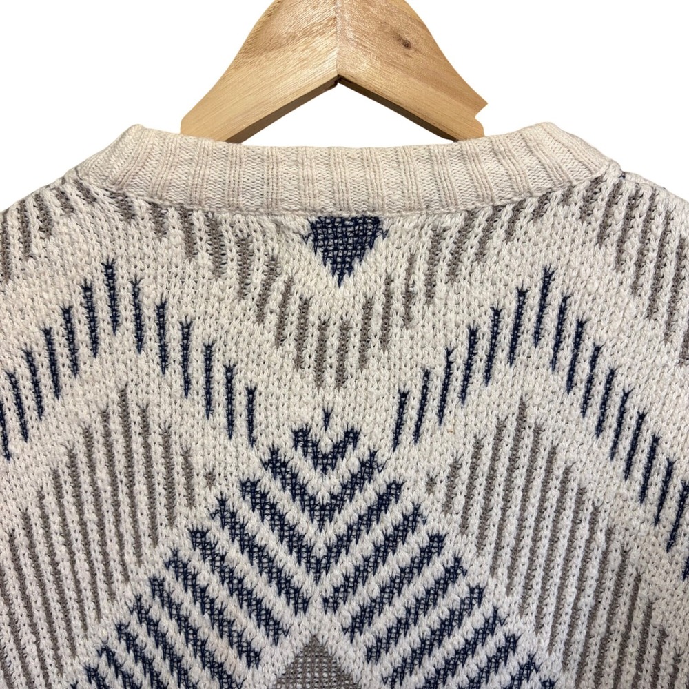 VTG Men's XL Geometric Aztec Diamond Knit Sweater Pullover 90s Grandpacore USA - Picture 10 of 10